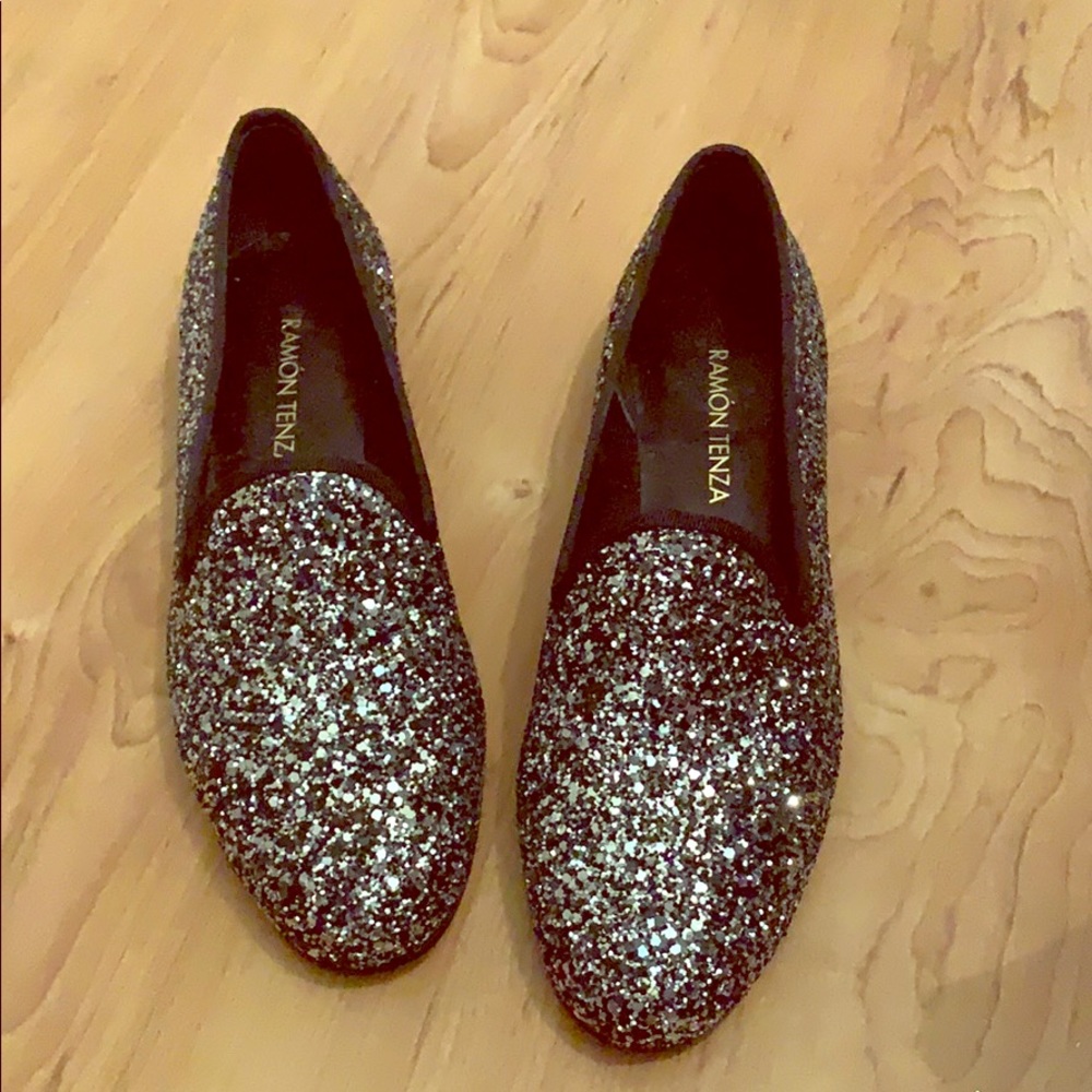 Ramon Tenza glitter slip on flats